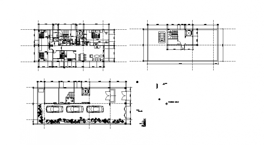 Housing units bungalow drawings 2d view floor plan autocad file