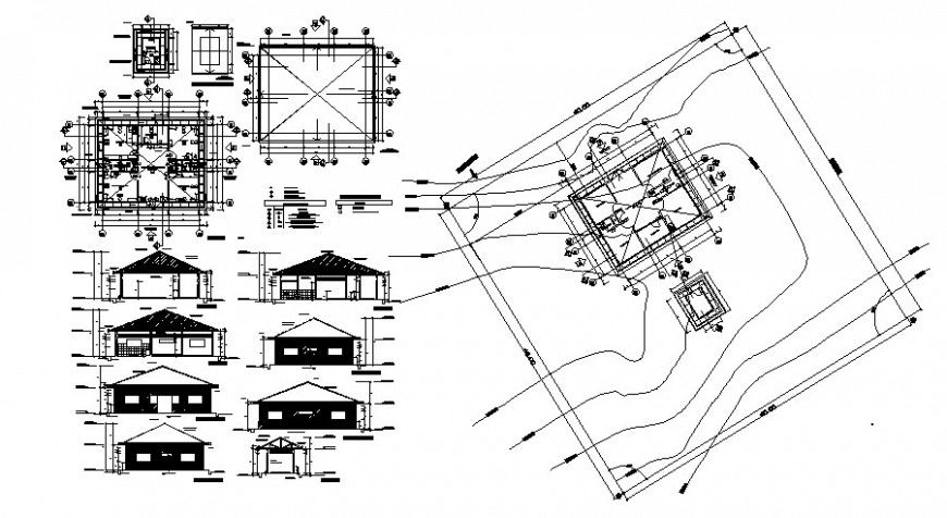 Housing units drawing details elevation plan and section dwg file