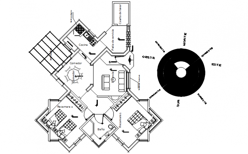Housing units drawings details 2d view floor layout plan autocad file