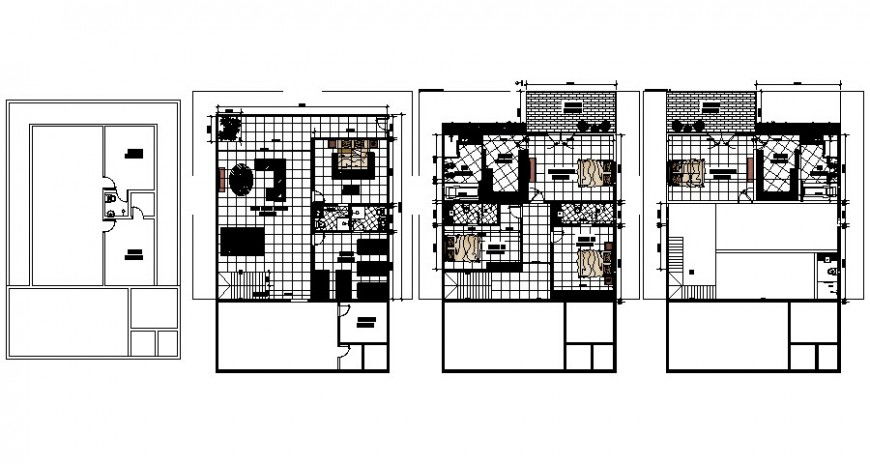 Housing units drawings details 2d view floor plan autocad softwrae file