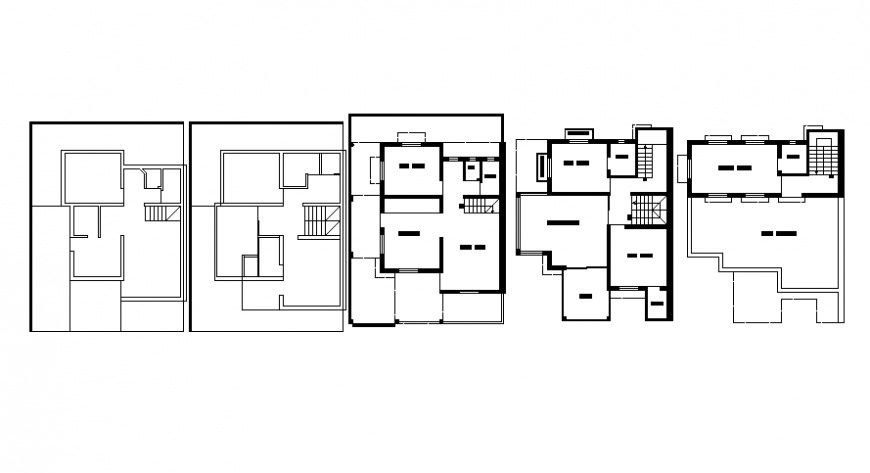 Housing units drawings details 2d view layout work plan autocad file