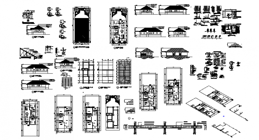 Housing units drawings details plan elevation and section dwg file
