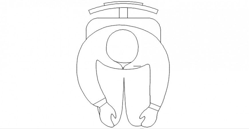 Human cad block top view detail model