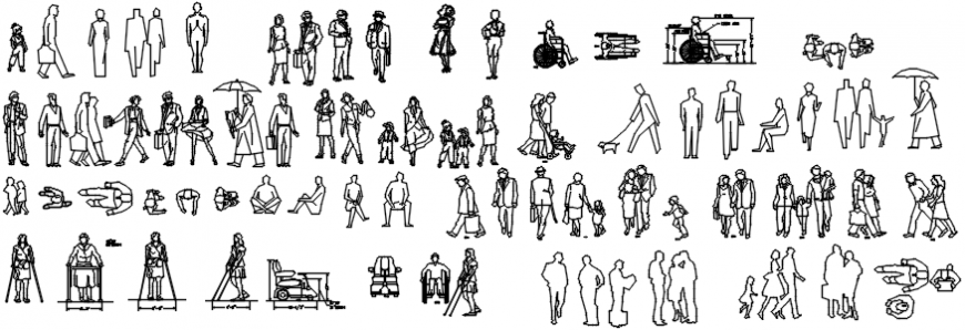 Human cad blocks 2d model files