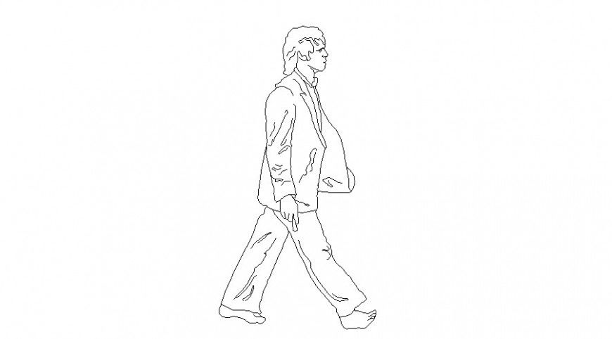 Human figure line drawing in AutoCAD file.