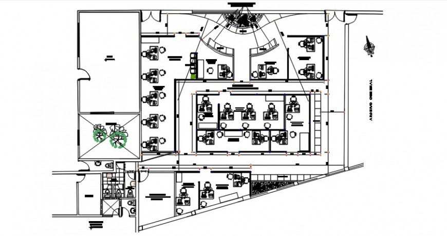 Human resource office distribution plan drawing details dwg file