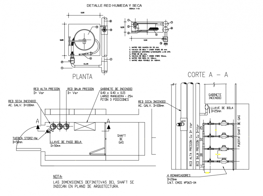 Humid and dry network detail plumbing structure details dwg file