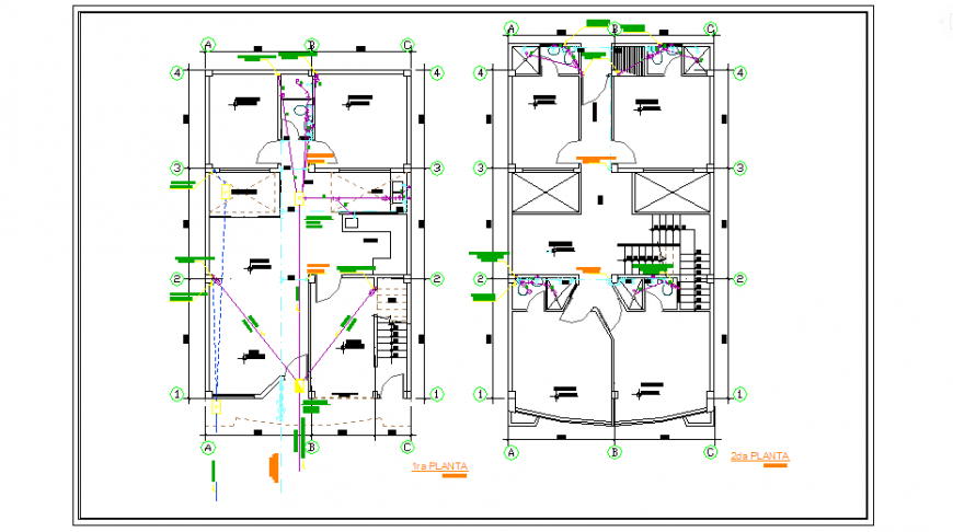 Hydraulic installation design of Proposed one family home design drawing