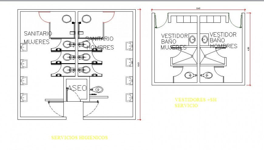 Hygiene services of hospital plan and installation cad drawing details dwg file
