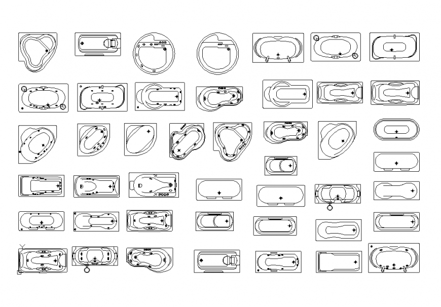 Ideal standard bathtub different sanitary design dwg file
