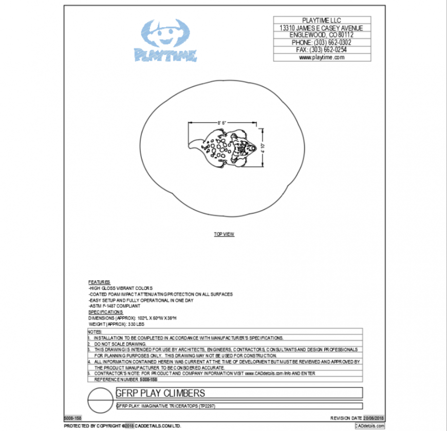 Imaginative triceratops water animal cad block design dwg file