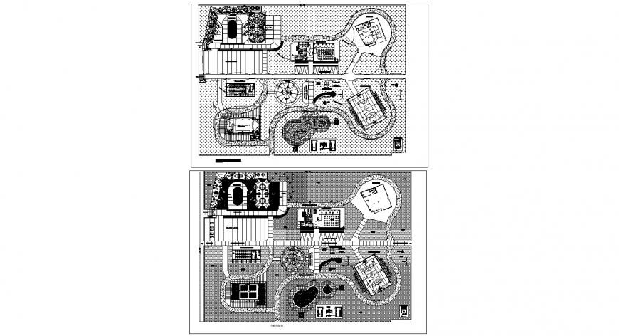 Imperior hotel layout plan with landscaping structure details dwg file