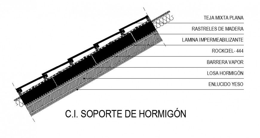 Inclined concrete slab construction cad drawing details dwg file