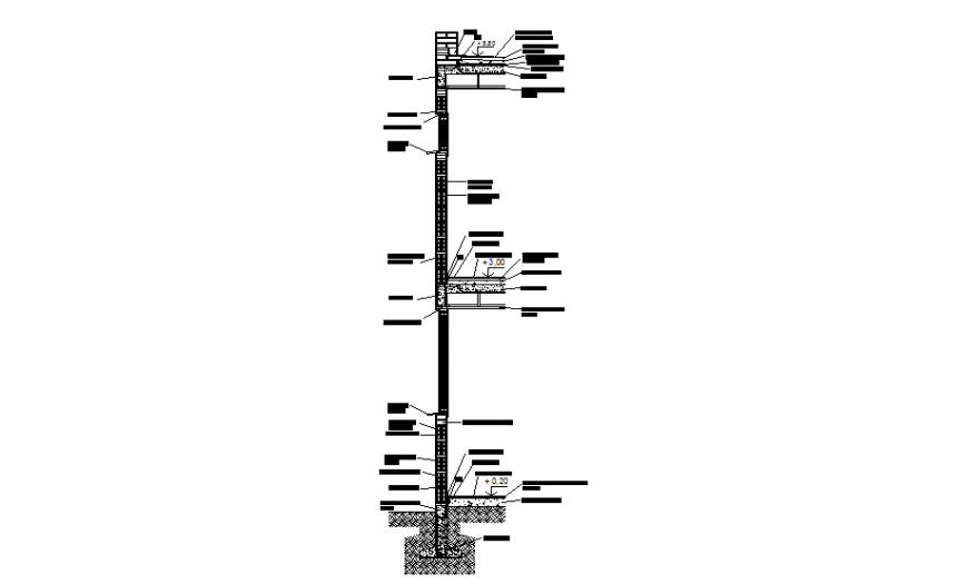 Independent detail concrete structure with hollow brick detail