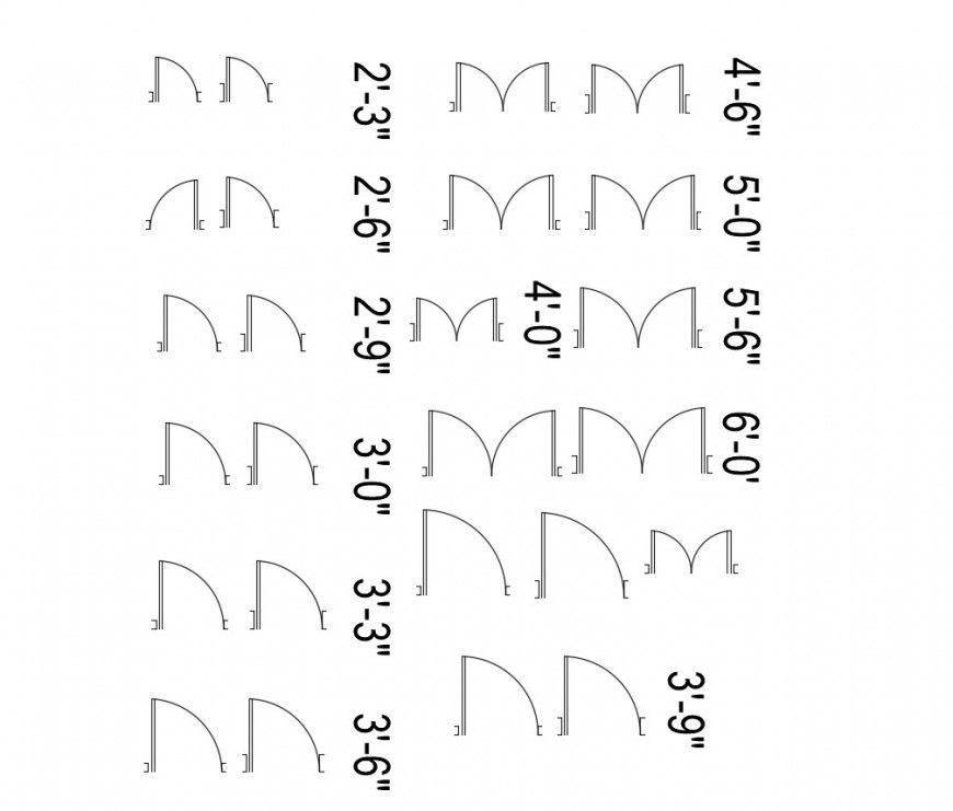 Indoor door 2d elevation blocks cad drawing details dwg file