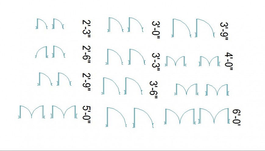 Indoor door figure blocks cad drawing details dwg file