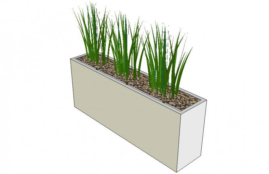 Indoor planter detail 3d model skp file