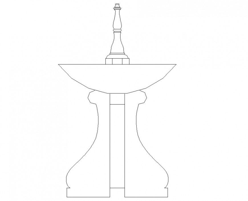 Indoor Small Fountain CAD Drawing for Landscape and Interior Design