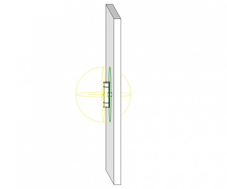 Indoor Wall Sconce Wall Mount fixed detail CAD structural blocks Revit file