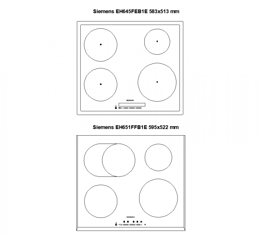 Induction cook top box plan with container detail dwg file