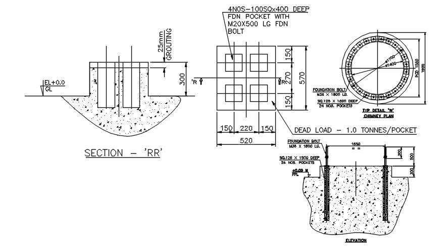 industrial Chimney Plan CAD Drawing Download DWG File