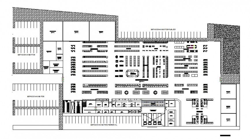 Industrial building 2d drawing layout AutoCAD file