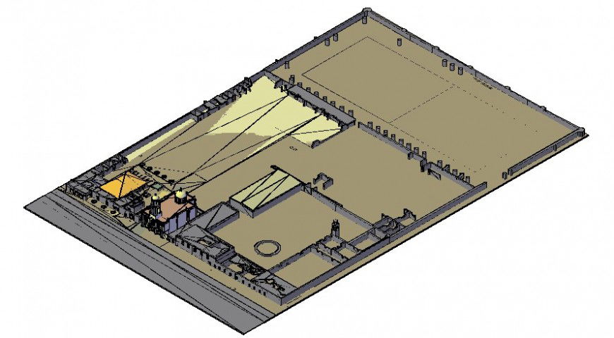 Industrial building area drawings 3d model autocad software file