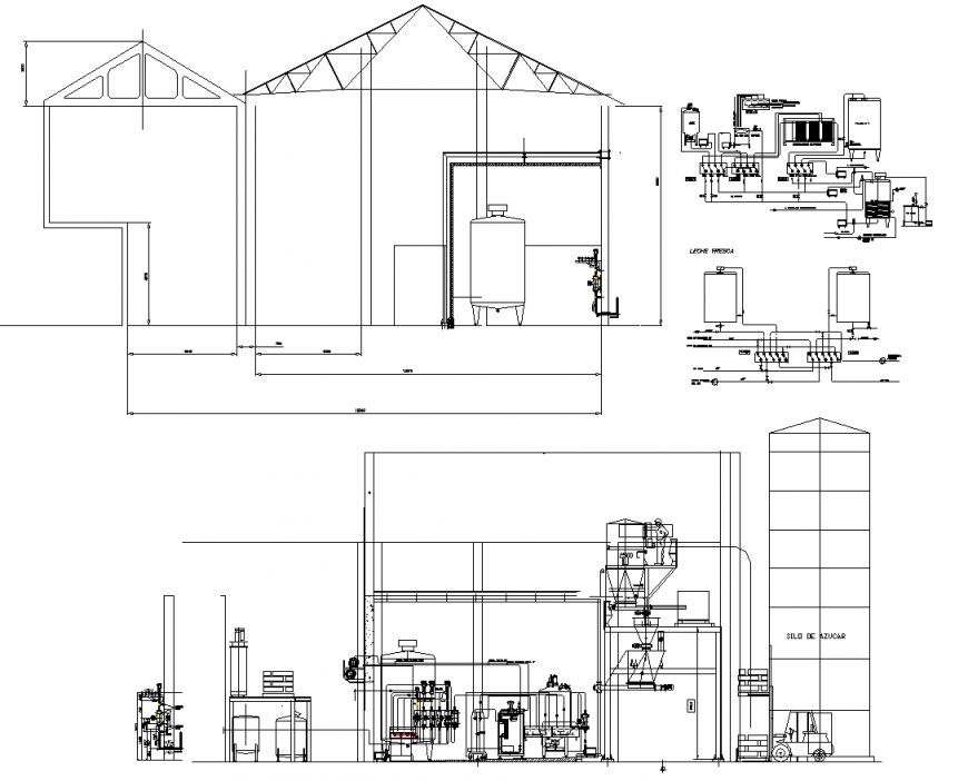 Industrial factory drawing in dwg file.