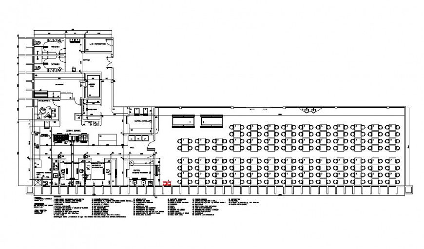 Industrial kitchen-restaurant architecture layout plan cad drawing details dwg file