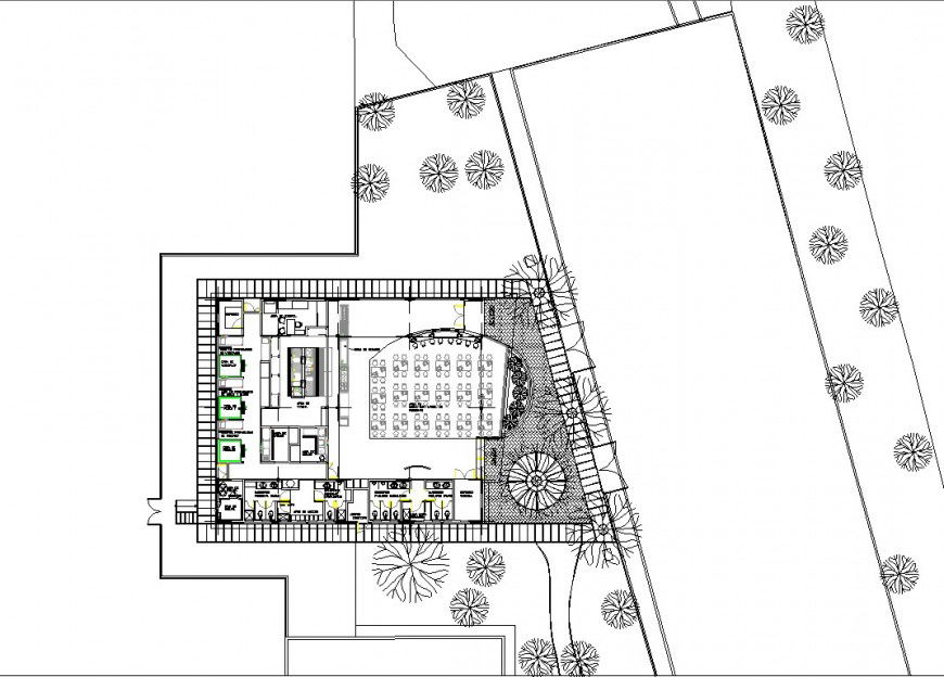 industrial office design with dining room in dwg file.