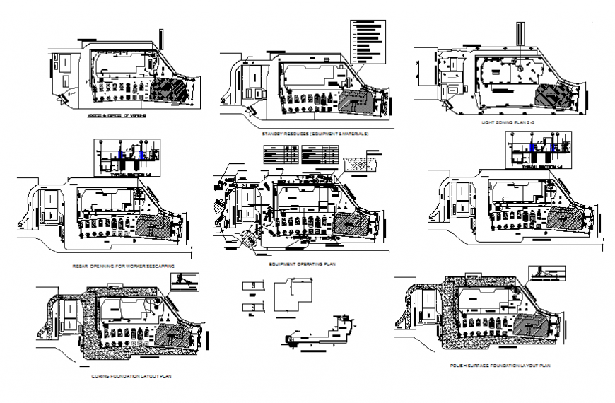 Industrial plan building detailed architecture project details dwg file