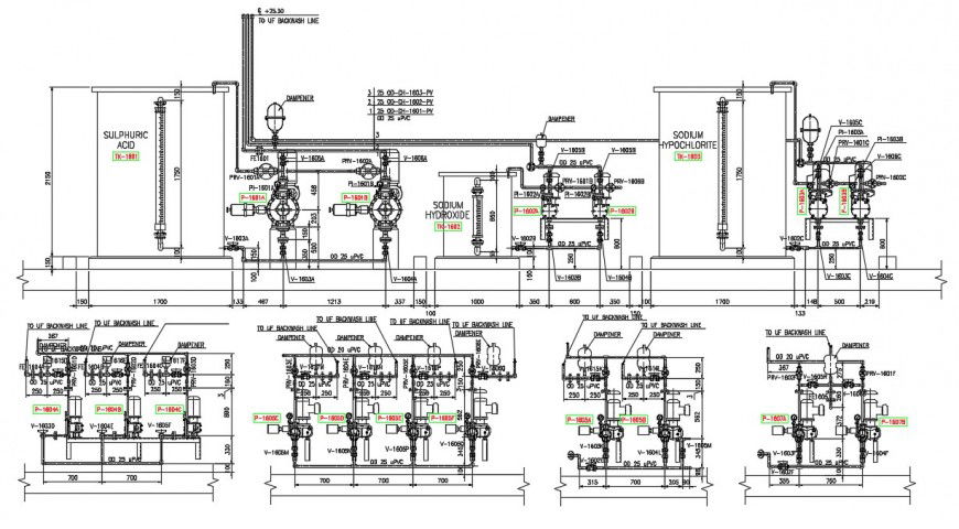 Industrial plan with machinery detail cad file