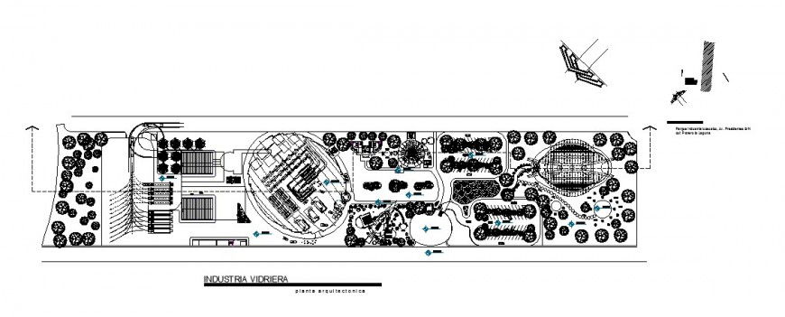 Industrial plant distribution and landscaping structure cad drawing details dwg file