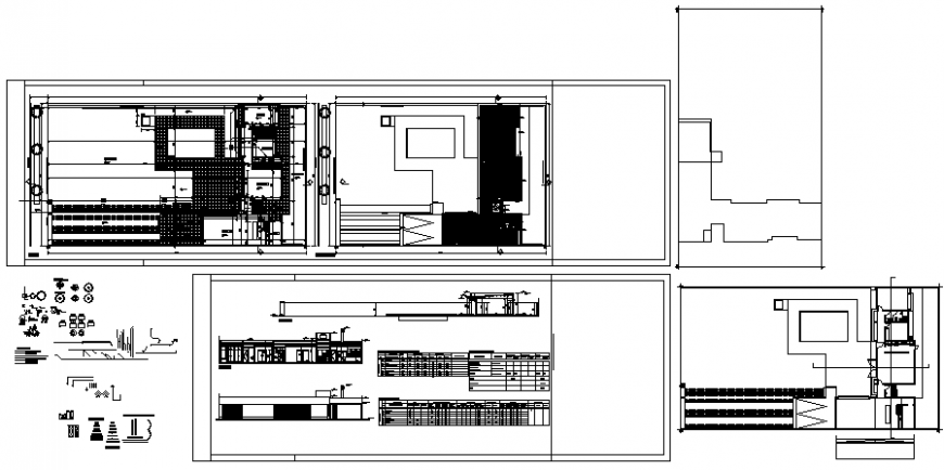 Industrial plant elevation, section, plan and auto-cad details dwg file