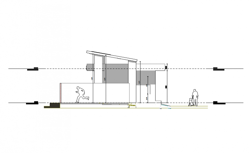Industrial plant entry access gate sectional details dwg file