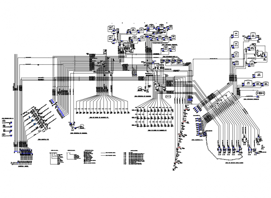 Industrial plant flow sheet cad drawing details dwg file
