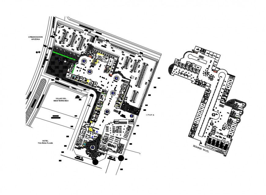 Industrial plant ground floor and second floor plan cad drawing details dwg file