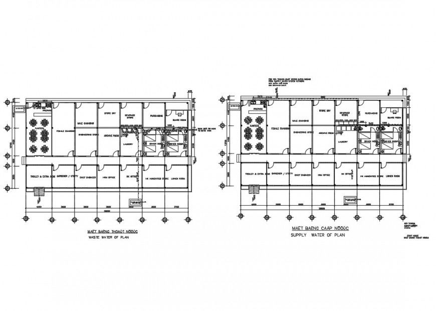 Industrial plant offices and residential facilities floor layout plan details dwg file