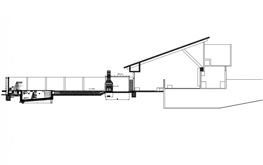 Industrial processing plan cut section cad drawing details dwg file