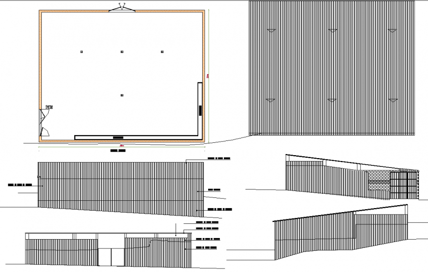 Industrial shade detail drawing in dwg file.
