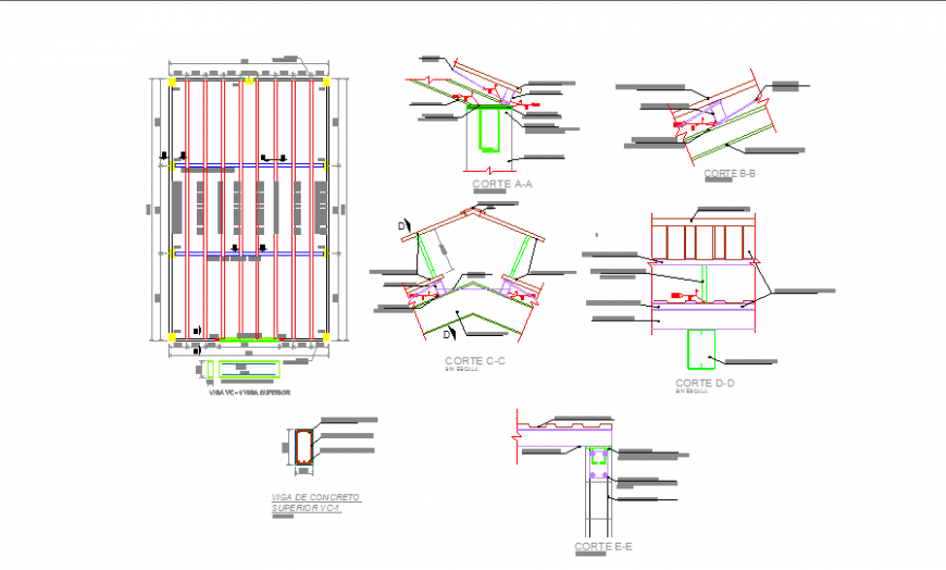 Industrial ware house concrete foundation slab detail autocad file