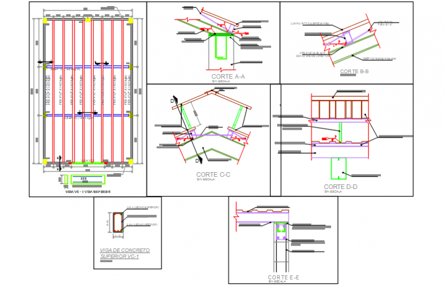 Industrial warehouse foundation plan and structure details dwg file