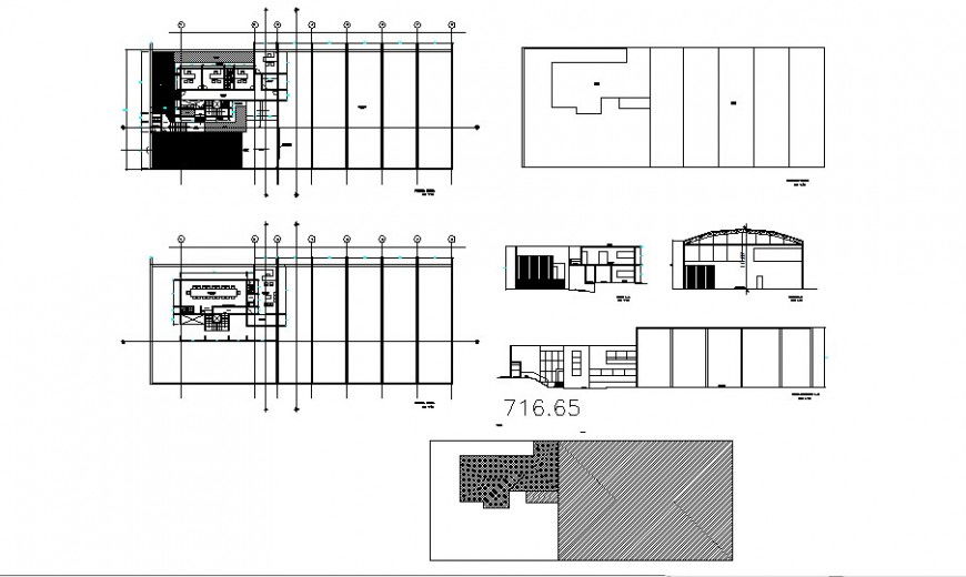 Industry plan and elevation drawing in AutoCAD file.