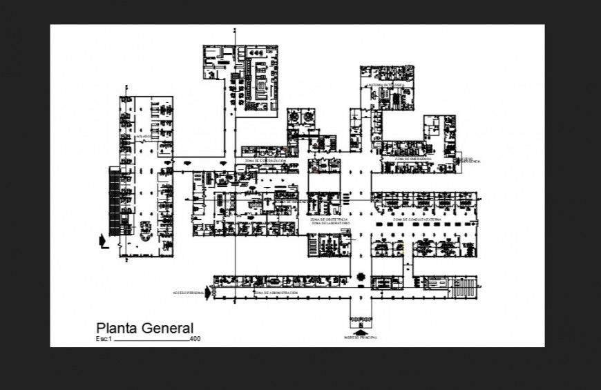 Infection specialist clinic general plan detail dwg file in autocad format