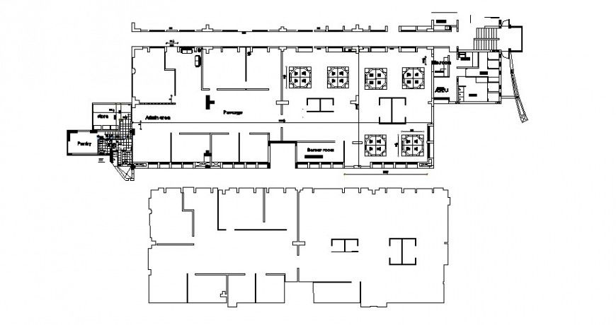 Infosys office building floor distribution plan cad drawing details dwg file