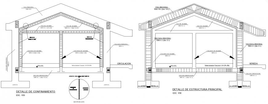Initial education centre sectional elevation drawing in dwg AutoCAD file.