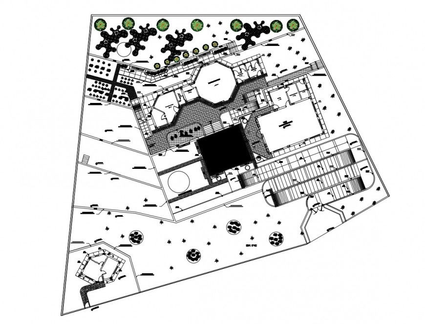 Initial garden landscaping structure cad drawing details dwg file