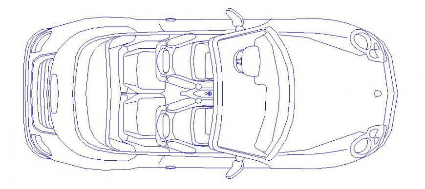 Inner View Plan of Car Block AutoCAD DWG File for Garage Design