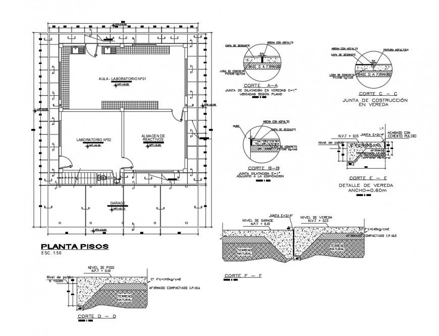 Insemination urban laboratory floor plan distribution and structure drawing details dwg file