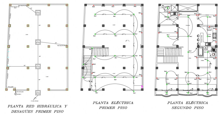 Installation and electrical layout plan detail dwg file